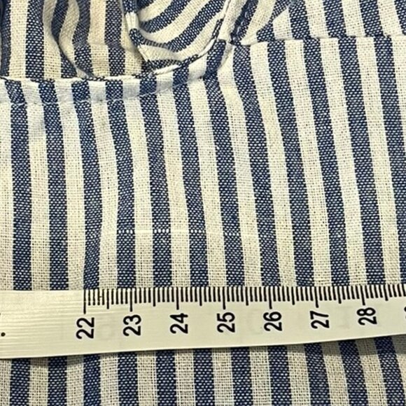 ZAFUL Blue White Striped Summer Dress Tunic Top Front-Tie Bouffant Sleeve Large - Picture 15 of 16